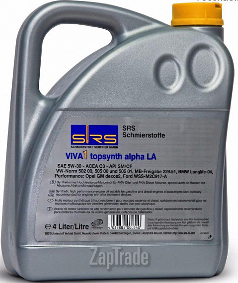 ������ �������� ����� Srs Viva 1 Topsynth Alpha LA 5W-30,  � ��������-�������� � ������