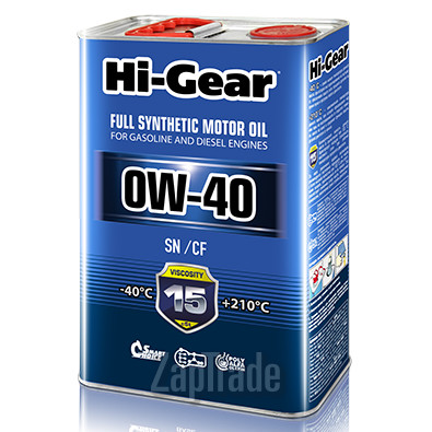 ������ �������� ����� Hi-gear SAE 0W-40 API SN/CF,  � ��������-�������� � ������