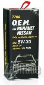 ������ �������� ����� Mannol 7706 O.E.M. for Renault Nissan 5W-30 (5�.) metal,  � ��������-�������� � ������