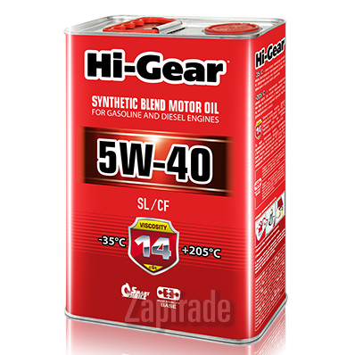 ������ �������� ����� Hi-gear SAE 5W-40 API SL/CF,  � ��������-�������� � ������