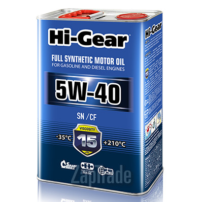 ������ �������� ����� Hi-gear SAE 5W-40 API SN/CF,  � ��������-�������� � ������
